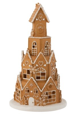 Ginger Bread House Tower Led Poly Brown