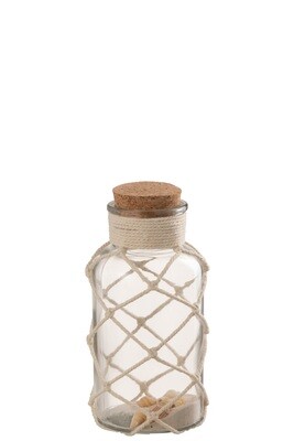 Decoration Vase Sand Shells Glass Transparent Medium