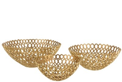 Dish Round Rings Aluminium Gold Large