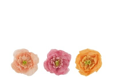 Flower Paper Pink/Peach/Yellow Small Assortment Of 3