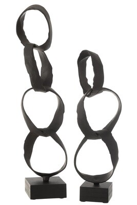 Figure Rings On Foot Aluminium Black Large