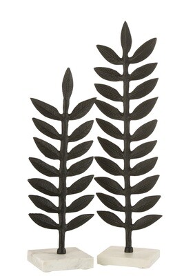 Figure Leaf Decorative Aluminium/Marble Black/White Large