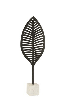Figure Leaf Fine Decorative Aluminium/Marble Black/White Small