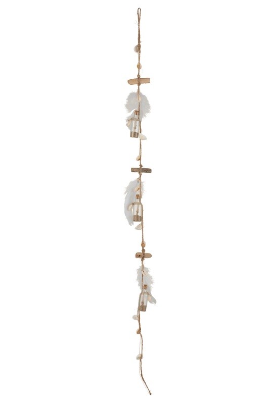Garland Bottles/Feathers Glass Nat