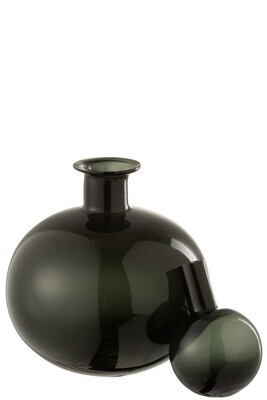 Bottle+Plug Regular Decorative Round Glass Black