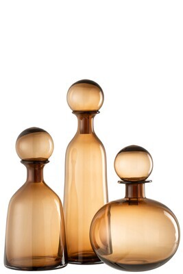 Bottle+Plug Regular Decorative High Glass Brown Large
