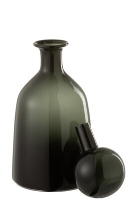 Bottle+Plug Regular Decorative Low Glass Black Small