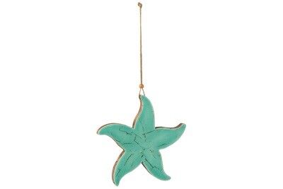 Hanger Starfish Mango Wood Azur Large