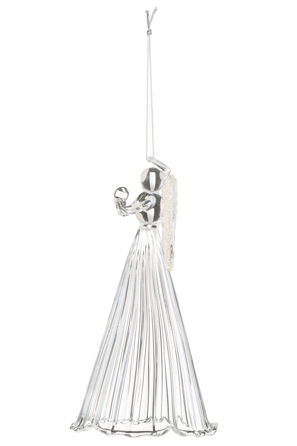 Box Of 4 Angel Hanger Sequins Glass Transparent