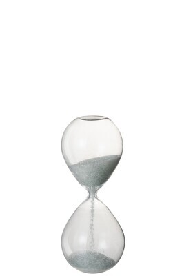 Hourglass Pearls Glass White Medium