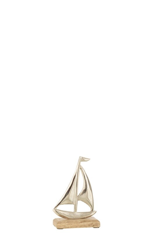 Boat On Base Aluminium Silver/Natural Small