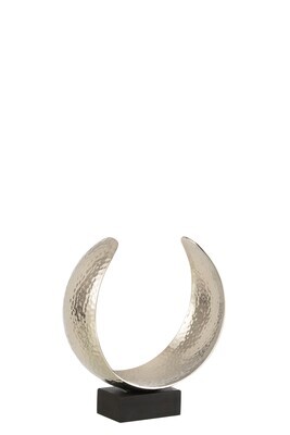 Metal Moon Decoration Silver Small