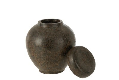 Pot With Lid Terracotta Brown Large
