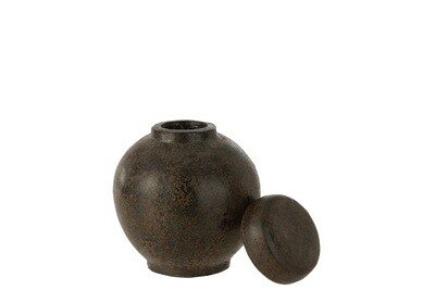 Pot With Lid Terracotta Brown Small