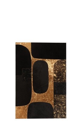 Frame Rectangle Oval Leather Black/Gold Large