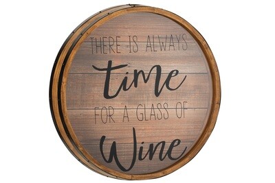Frame Cork Round Wine Glass/Wood Natural