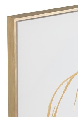 Frame Line Drawing Woman With Sheet Mdf/Glass White/Gold