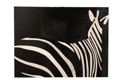 Frame Rectangle Zebra Leather Black/White