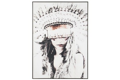 Frame Woman Native American Wood/Canvas Shades Of Grey