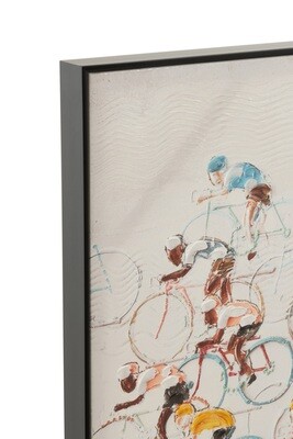 Painting Cyclists Canvas/Paint Mix