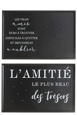 Placard Fr Tex Friendship Magnet Metal Black Assortment Of 2