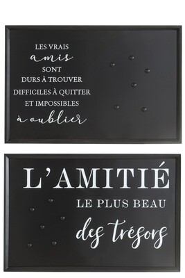 Placard Fr Tex Friendship Magnet Metal Black Assortment Of 2