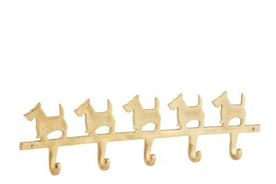 Coat Rack Dogs Aluminium Gold
