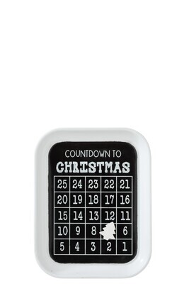 Calendar Christmas December Metal Black