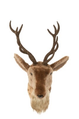 Reindeer Head Textile Brown