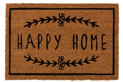 Doormat Happy Home Coconut Natural/Black