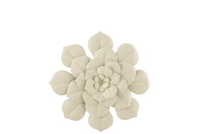 Wall Deco Flower Metal White Small