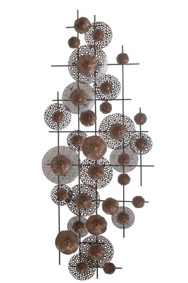 Wall Deco Flowers Metal Brown