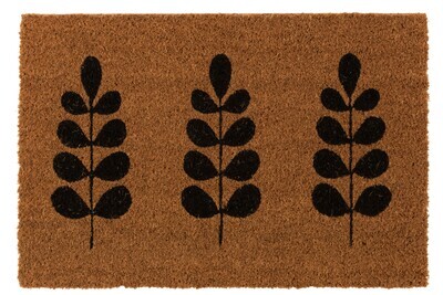 Doormat Leaf Coconut Natural/Black