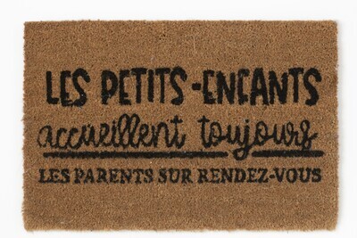 Doormat Petits-Enfants Coconut Natural Black