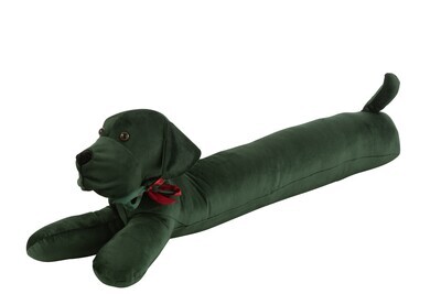 Doorstop Dog Lying Textile Green