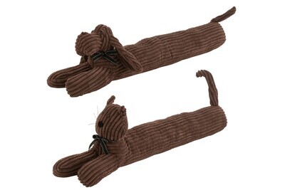 Doorstop Dog/Cat Stripe Textile Brown Assortment Of 2
