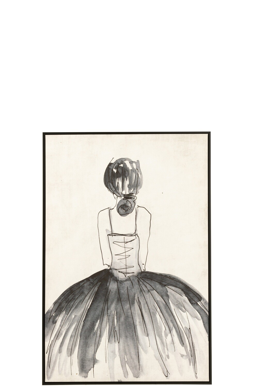 Wall Decoration Ballet Canvas/Poly Black/White Large