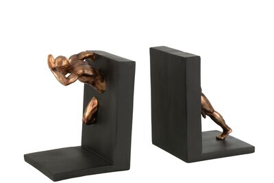 Set Of 2 Bookend Athlete Poly Bronze