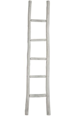 Ladder Rough 5 Rungs Wood White