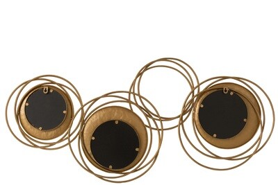 Wall Decoration Circles Iron/Glass Gold