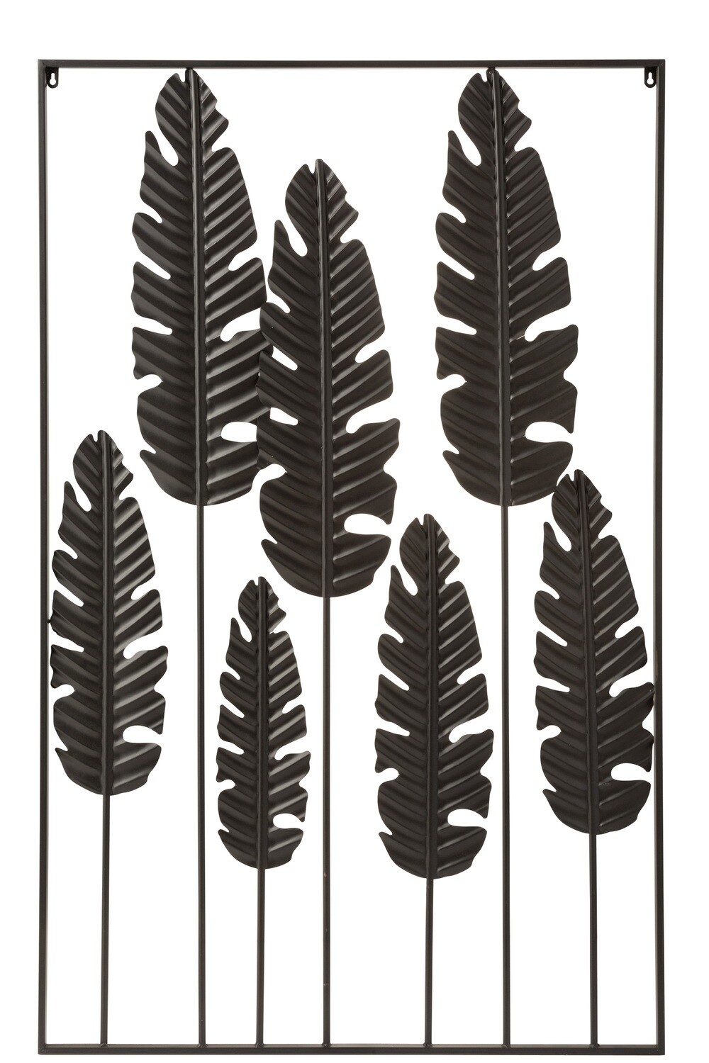 Wall Decoration Leaves Aluminium Black