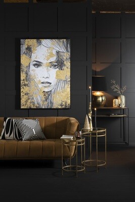 Wall Decoration Woman Canvas/Poly Black/Gold