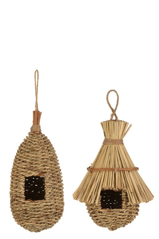 Birdhouse Ella Seagrass/Reed Assortiment De 2
