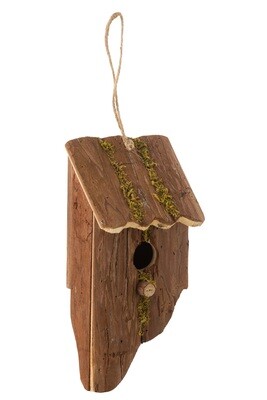 Bird House Oblique Pine Wood Brown