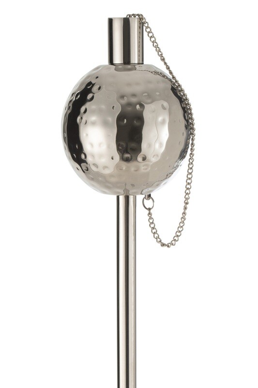 Garden Torch Ball Hammered Stainless Steel Silver
