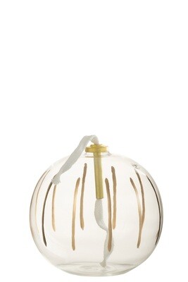 Oil Lamp Ball Glass Gold/Transparent Medium
