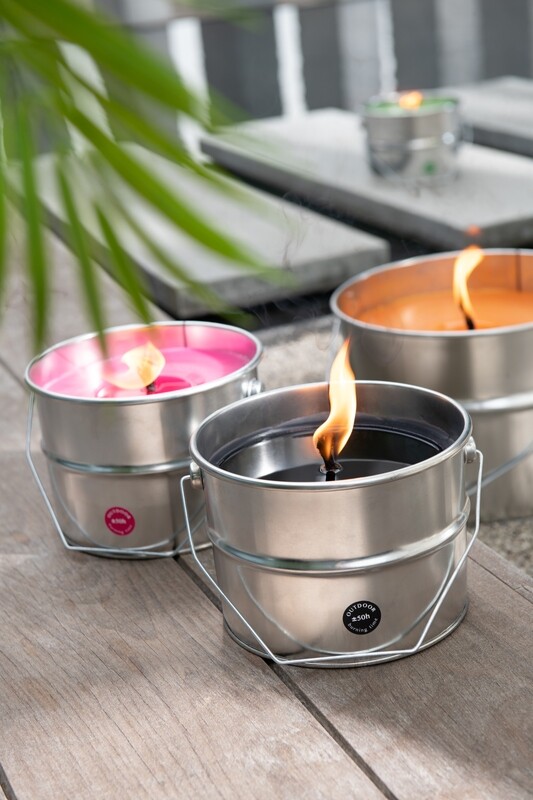 Outdoors Candle Paint Ikoko Pot Metal/Wax Black Small 50H