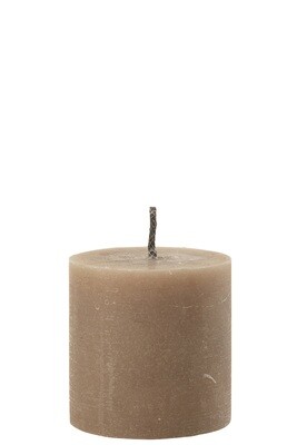 Outdoor Candle Pillar Paraffin Taupe Small-70Hours
