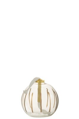 Oil Lamp Ball Glass Gold/Transparent Small
