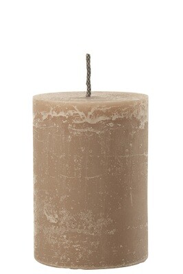Outdoor Candle Pillar Paraffin Taupe Medium-95Hours